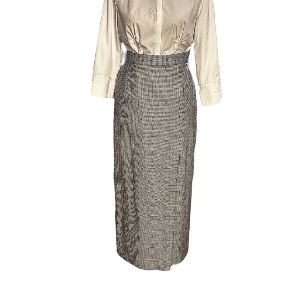 Mark Shale Vintage  Black and White Houndstooth Pencil Skirt Women's Size 6 - Picture 4 of 13